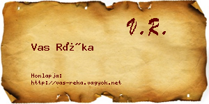 Vas Réka névjegykártya
